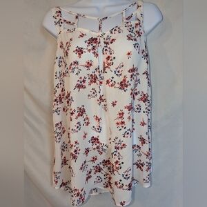 Maurices Cream Floral A-Line Skirt